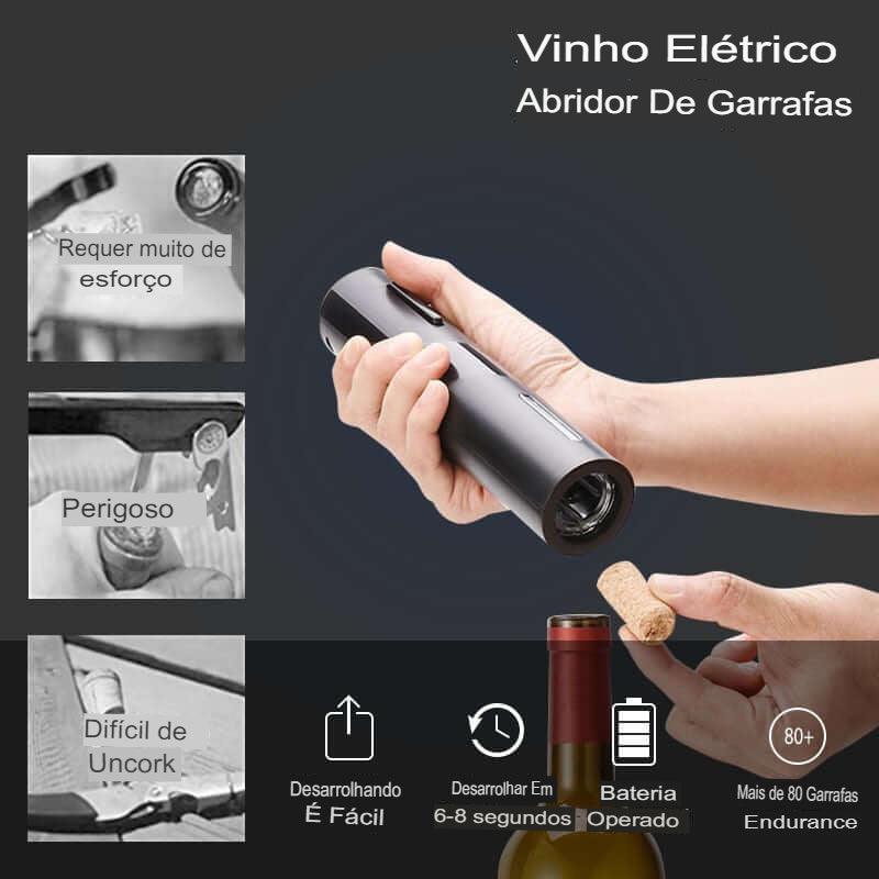 Abridor de vinhos elétrico Especial - Eletrônicos Geniais