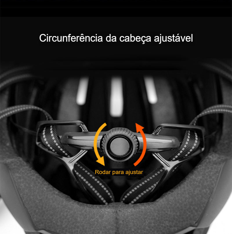 Capacete da Para Ciclismo com luz Recarregável Intergrally - Eletrônicos Geniais