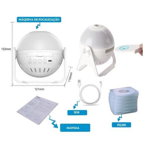 Luminária de Estrelinhas e de Galáxias - 7 Modos em LED 360° - Eletrônicos Geniais