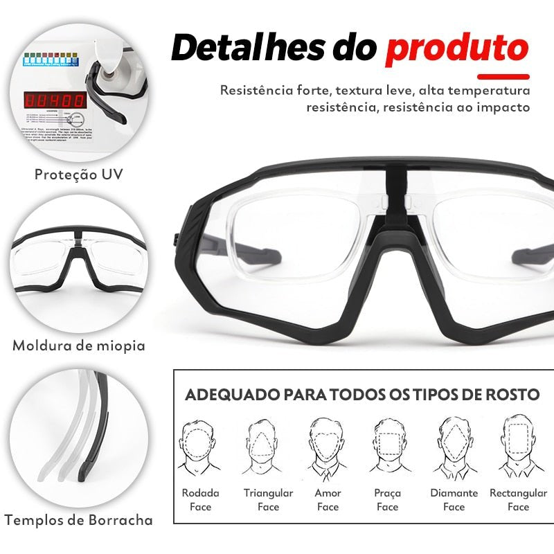 Óculos de Sol Fotocrômicos de Proteção para Ciclismo - Eletrônicos Geniais